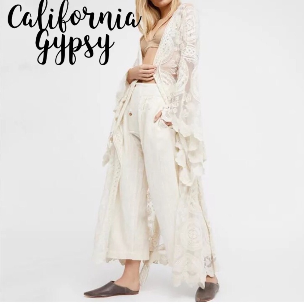 Boho Lace Kimono Duster Coverup - Picture 4 of 16